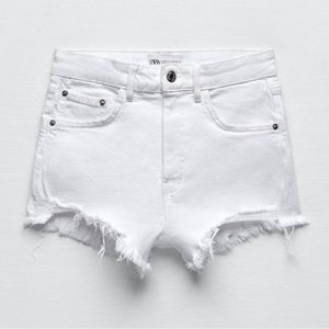 ZARA High Rise White Jean Shorts NEVER WORN NEW WITH TAGS
